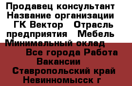 Продавец-консультант › Название организации ­ ГК Вектор › Отрасль предприятия ­ Мебель › Минимальный оклад ­ 15 000 - Все города Работа » Вакансии   . Ставропольский край,Невинномысск г.